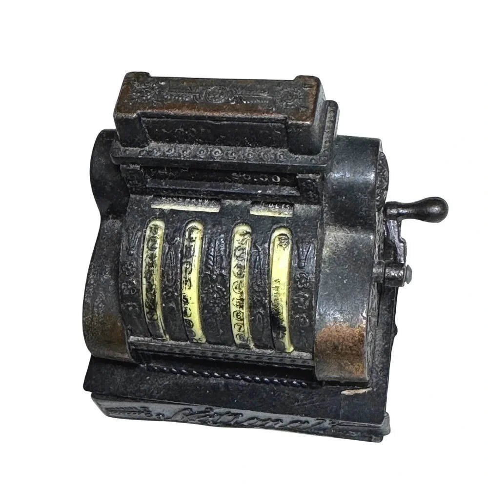 Vintage National Cash Register Metal Bank Coin Piggy Bank Novelty Decor